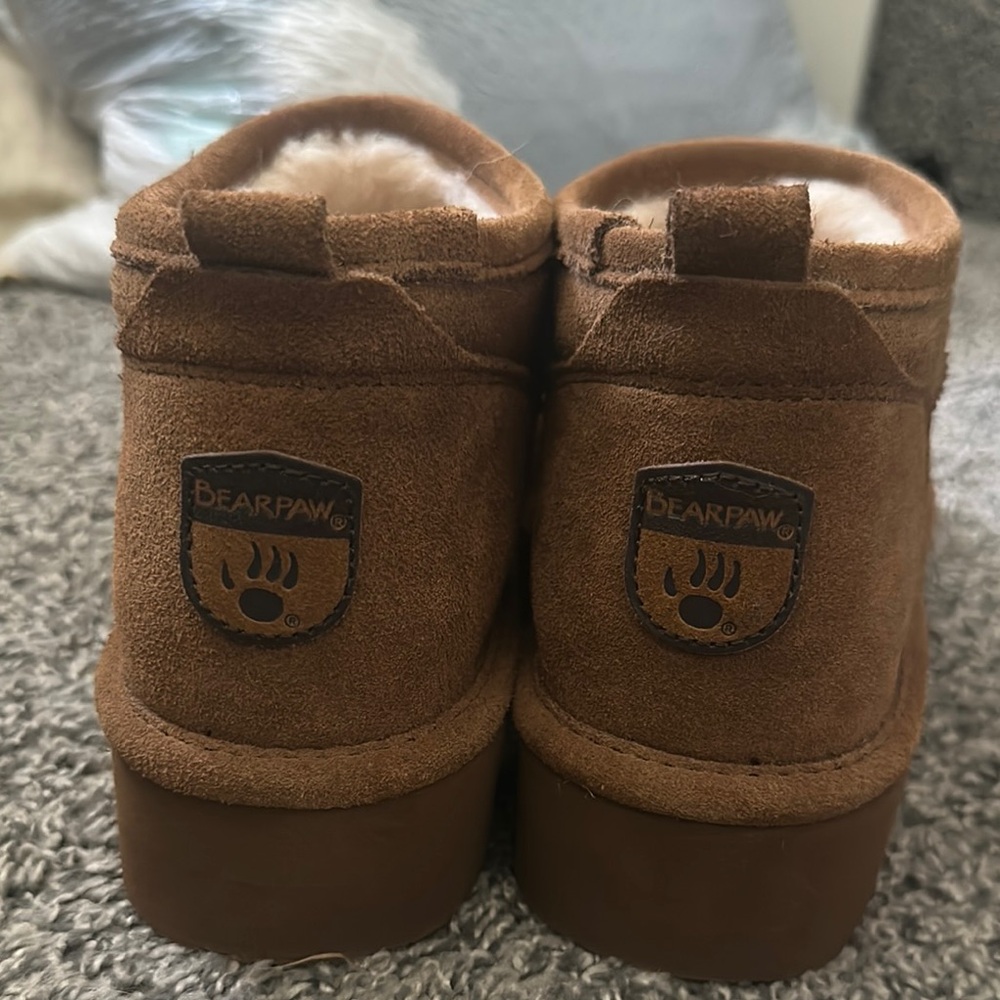 BearPaw Tan Suede Ankle Boots